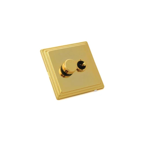 Royal Range Dimmer With Switch - Polycarbonate Material, 1 Switch, Golden Color, 220V Max Voltage | Current Rating 6A, Product Code RL-543