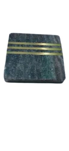 Stain Resistant Marble Coaster Set - Premium Quality Green Antique Imitation Marble Smooth Surface Durable Build Heavy Weight Non-Porous Knife-Friendly Features