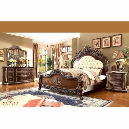 Teak Wood King Size Wooden Bedroom Bed - 6x6.5 Feet, Premium Quality, Optimum Design, Attractive Multicolor Finish