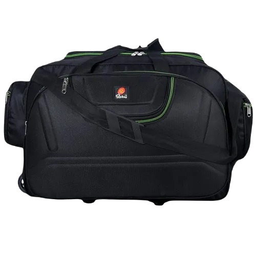 Black Duffle Trolley Bag - Polyester, 18 x 8 x 25 Inch, Various Colors Available | Easy To Carry, Good Quality, Travel-Friendly Design