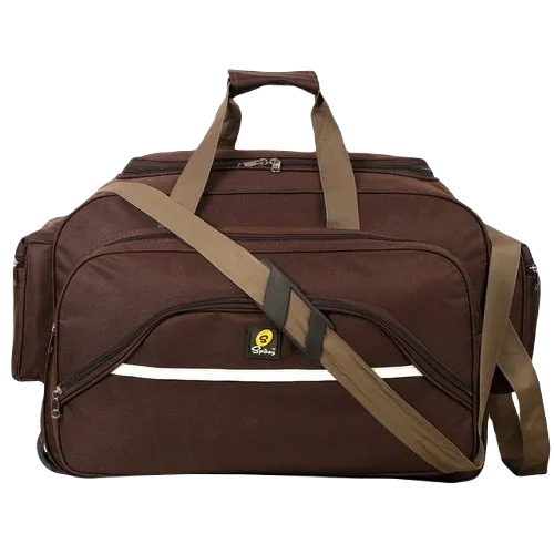 Brown Polyester Duffle Trolley Bag - 18 x 8 x 25 Inch | Easy to Carry, Good Quality, Available in Various Colors