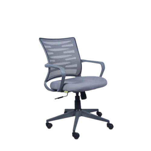 Mid Back Mesh Chair - Height Adjustable 18-19 Inches, Black & Gray Color, Water Resistant, Durable Design with Fixed Arms