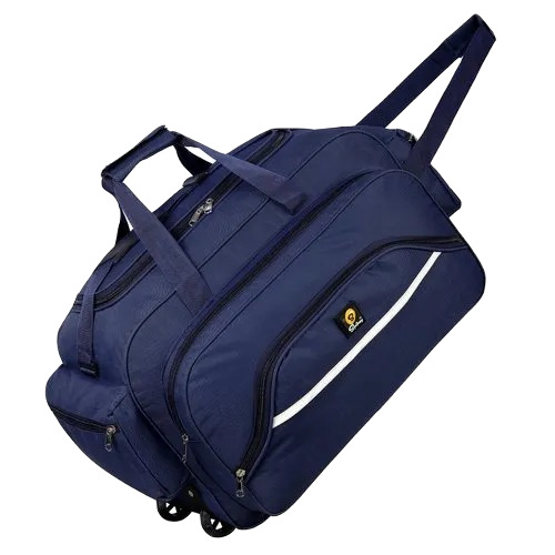 Navy Blue Duffle Trolley Bag - Polyester 18 x 8 x 25 Inch Various Colors | Easy to Carry Good Quality Machine Made