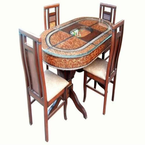 Oval Dining Table - Premium Wood Finish, Polished Modern Design in Brown | Designed for Optimum Home Usage, Customizable Size, Attractive Multicolor Features