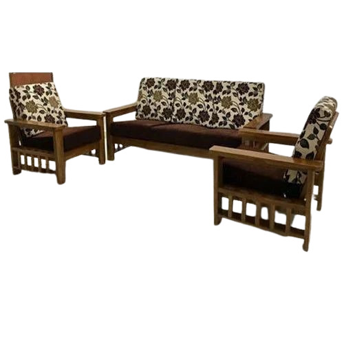 Solid Wooden Sofa Set - Rectangular Shape Premium Quality Brown Finish | Optimum Design for Home Use Attractive and Customizable Size