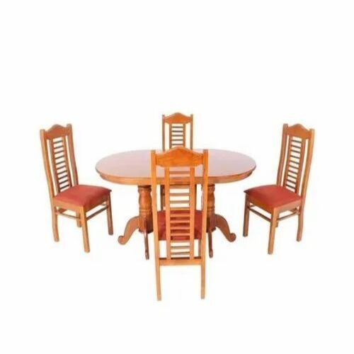 Teak Wood Dining Table - Premium Quality Oval Shape Modern Brown Design | Optimum for Home Use