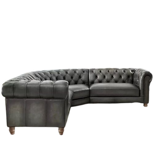 Upholstery MC Model Sofa - Cotton Material 3 Seater L-Shape Design Matte Black Color | Premium Quality for Living Room Attractive Customizable Size Optimum Comfort Features
