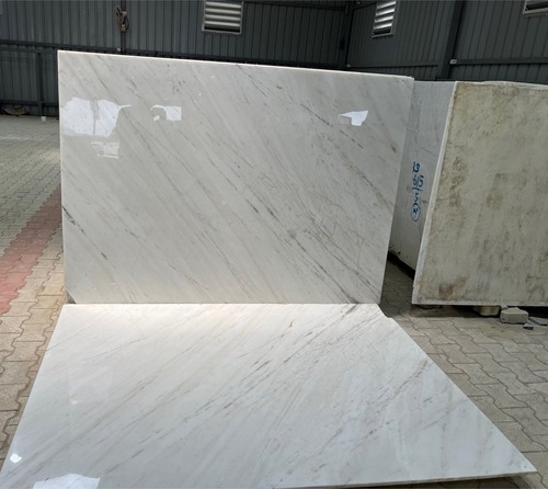 White Indian Marble - Slabs 15-20mm | Pure White Color, Polished Surface Finish, High Durability, Elegant Aesthetic for Luxurious Interiors