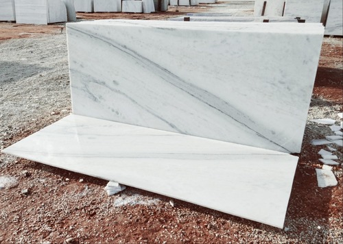 White Marble Slabs - 18-20 cm Thickness, Polished and Smooth Surface, Brightens Up Spaces, Versatile for Floors and Walls