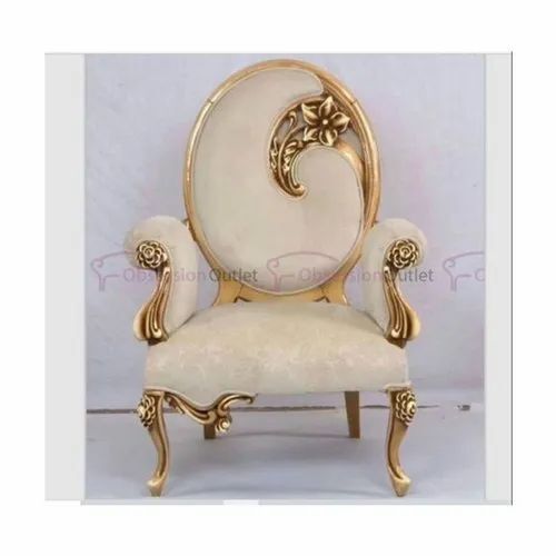 White Wooden Arm Chair - Teak Wood, Cushioned Seating, Premium Grade, Optimum Quality | Modern Design, Attractive Appearance, With Armrest