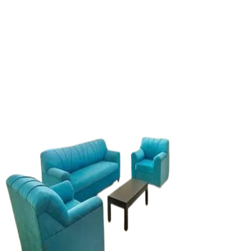 Wooden Sofa Set - Premium Fabric Upholstered, Rectangular Shape, Blue Color | Ideal for Home and Hotel Use, Optimum Quality, Good Condition