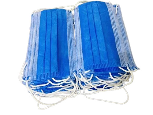 3 Ply Face Mask - PP Non-Woven Material, Disposable Tie On Design | Good Quality, Single Use, Suitable for All Ages, Ideal for Hospital and General Use