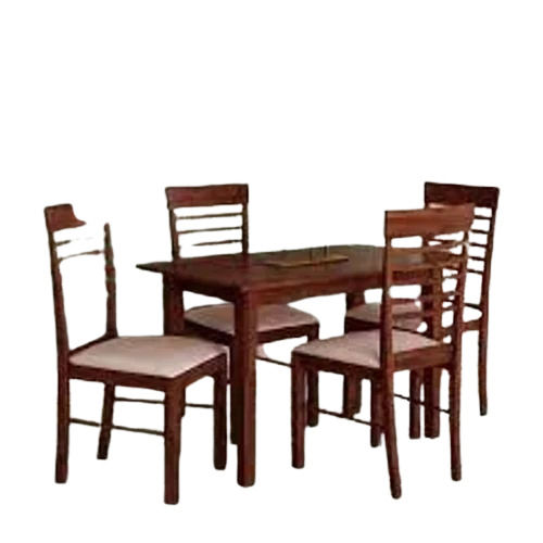 4 Seater Wooden Dining Table Set - Teak Wood, Brown Color | Premium Quality, Modern Design, Optimum Features