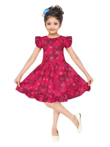 Girls Cotton Frocks - Premium Quality, XXS Plus Size in Red | Comfortable Fit, Stylish Look, Playful Prints, Easy to Wear, Breathable Material