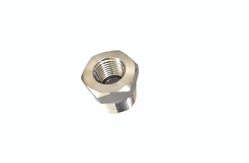 Hydraulic Hex Nipple - Stainless Steel, 0.5 Inch Diameter, 1/4 Inch Thread Size, Silver Finish, 700 BAR Pressure Rating, Hard Structure, Tube Fitting