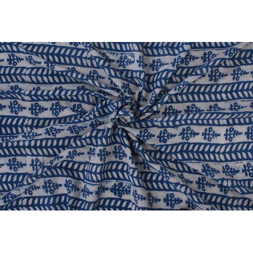 Indigo Hand Block Printed 100% Cotton Fabric