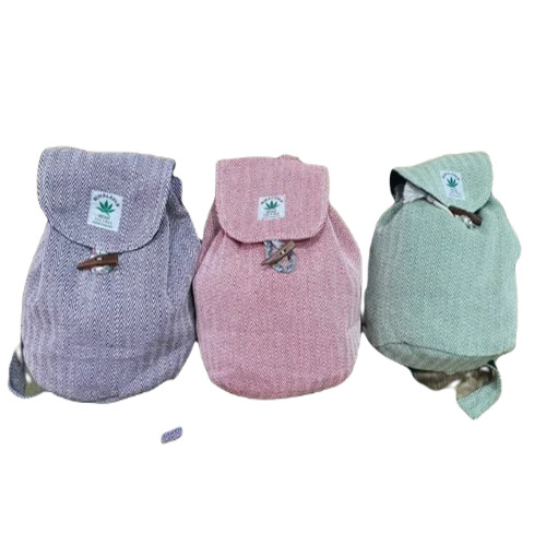 Mini College Backpack - Hemp Material, Mini Size, Pink Color | Biodegradable, Moisture Proof, Zipper Top Closure