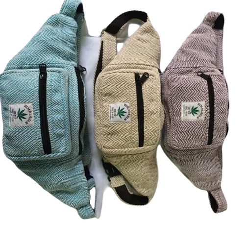 Money Belt Fanny Pack - Hemp Material, Medium Size, Blue Color | Premium Quality, Optimum Style, Plain Pattern, Personal Use