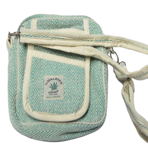 Passport Backpack - Hemp Material, Small Size, Green Color | Biodegradable, Moisture Proof, Zipper Top Sealing