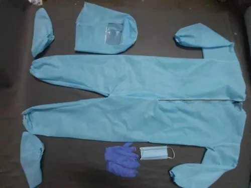 PPE Kit - 90GSM Disposable, Free Size, Blue Color | Waterproof, Unisex for Hospital Use