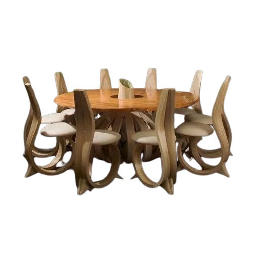 Round Shape Wooden Dinning Table Set