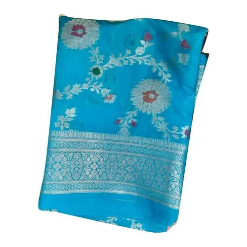 Sky Blue Banarasi Semi Georgette Silk Saree