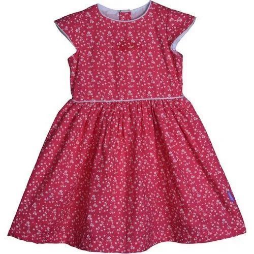 Sleeveless Premium Kids Cotton Printed Frock - Cotton, Sizes M/S/XL, Embroidered Pattern, Modern Style | Anti-UV, Quick Dry, Lightweight Feel, Breathable Material
