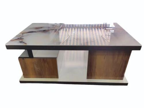 Acrylic Teak Wood Center Table