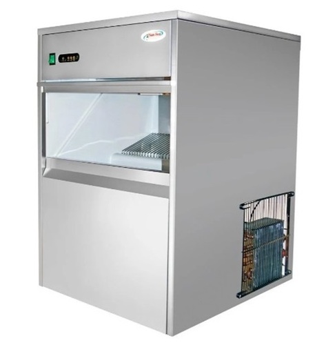 Ice Cube Making Machine - Stainless Steel Ss304, Silver Finish For Hotel Use | Refrigerant Equipped, Efficient Ice Production