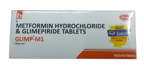 Metformin Hydrochloride Glimepiride Tablets - Prescription Required, Ideal for Hospital and Clinic Use, Cool and Dry Storage