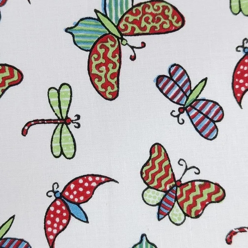 Nursery Butterfly Print Hand Block Print Cotton Fabric