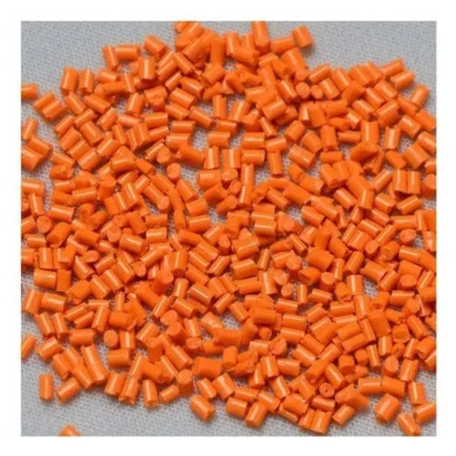 Orange HDPE Granules - Industrial Grade HDPE, Recycled Material, Eco-Friendly, Vivid Orange Color | Ideal for Plastic Industry Applications