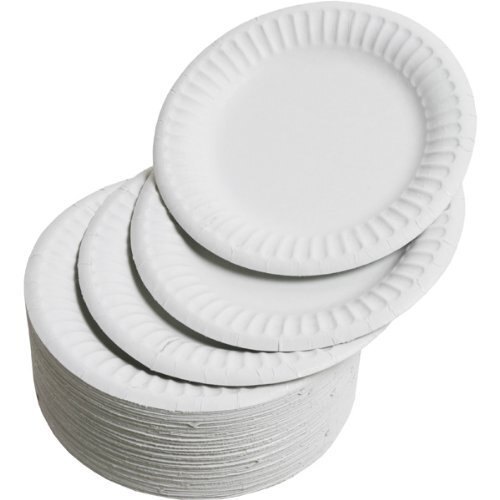 Paper Plates - Paper Material, Customized Size, White Color | Durable, Round, Cold & Heat Resistant, Disposable, Plain Pattern for Events