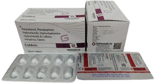 Paracetamol Phenylephrine Hydrochloride Diphenhydramine Caffeine Anhydrous Tablet