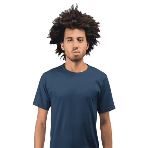 Cotton Men's T-Shirt - Regular Fit, Blue Color, Short Sleeve O-Neck, Available in Multiple Sizes