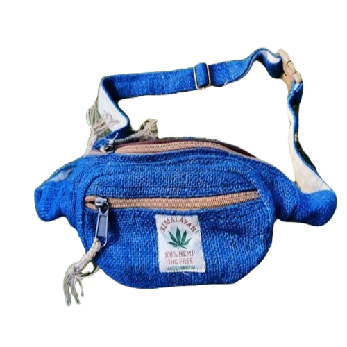 Premium Fanny Pack - Hemp Material, Medium Size, Blue Color | Plain Style, Optimum Quality, Good Condition