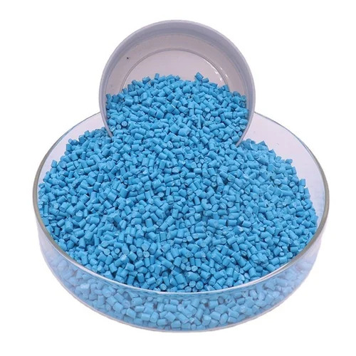 Sky Blue HDPE Granules - Recycled Industrial HDPE Material, Eco-Friendly Design, Vibrant Sky Blue Color, Ideal for Plastic Industry