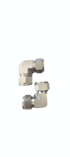 Stainless Steel Union Elbow - 6000 PSI Polished Silver Finish Dual Nut Ferrule Type Grade SS 316/SS 304