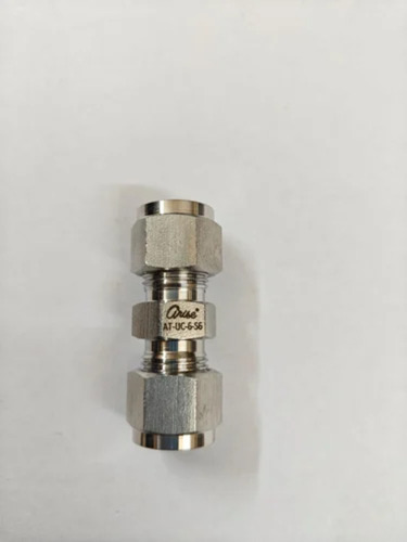 Stainless Steel Union Fitting - 0.5 Inch Diameter, Polished Finish, 6000 PSI Pressure Rating, Female Connection