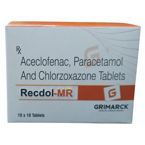 Grimarck Muscle Relaxation & Pain Relief Tablets - Aceclofenac 100mg, Paracetamol 325mg, Chlorzoxazone 250mg | Carton Packaging Size: 10x10 Tablets, Cool and Dry Storage