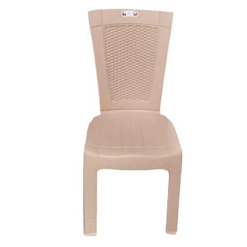 Beige Plastic Armless Chair