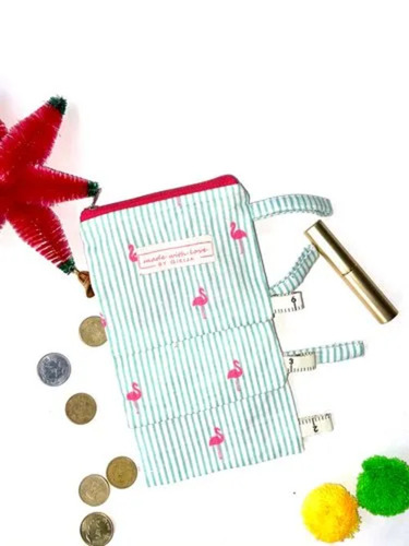 Cotton Cosmetic Bag - Rectangular Shape Zipper Closure Approx. 3 x 2 Inch Size | Suitable for All Ages Available in All Colors
