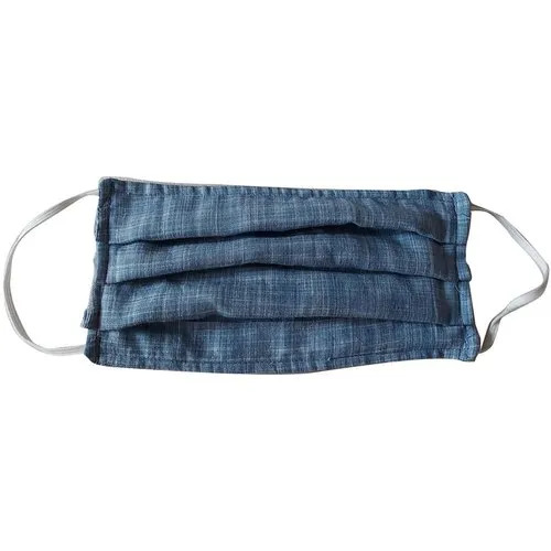 Cotton Face Mask - 3 Layers Reusable Earloop Mount Suitable for All Ages in Blue