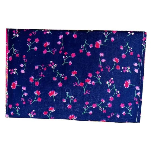 Floral Printed Clutch Purse - Cotton Fabric, 7 x 5 Inch, Multicolor | Handmade for Women, Button Closure, Square Shape, Party Style