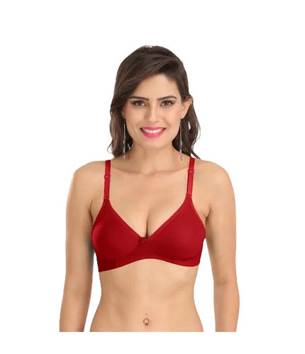 Cotton Bra - Padded, Size 28-42, Maroon | Breathable, Skin-Friendly, 3/4th Coverage, Plunge Neck Design, Hook-And-Eye Back Closure, Fade and Wrinkle Resistant