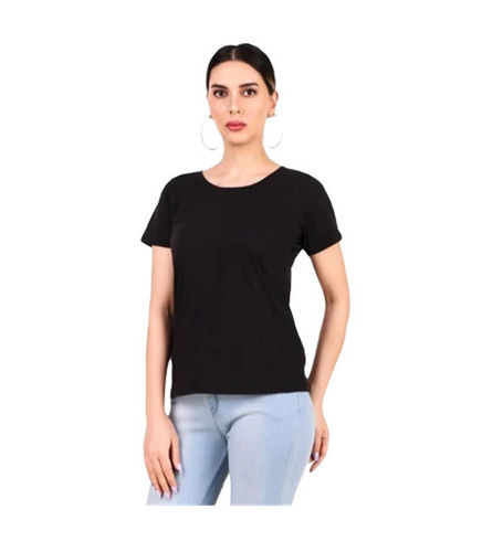 Girls T-Shirt - Cotton, Customized Size, Black Color | Superior Quality, Breathable, Skin-Friendly, Casual Wear, Machine Washable, Fade and Wrinkle Resistant