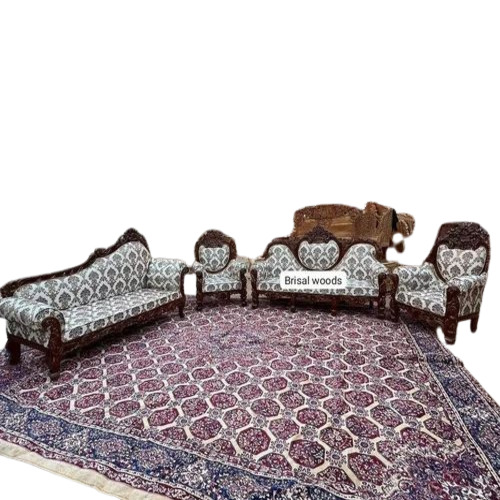 L Shape Sofa - Premium Wooden Frame with Customized Size, Modern Design and Optimum Foam Cushions, Attractive Brown Finish