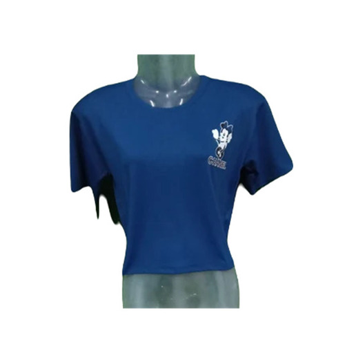 Ladies Cotton T-Shirt - Superior Quality, O-Neck Collar, Short Sleeves, Breathable and Skin-Friendly , Fade, Wrinkle and Shrink Resistant in Casual Summer Blue