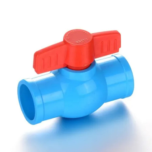 PVC Ball Valve - 16 mm High Pressure Screwed Connection | Blue And Red Manual Control Valve for Industrial Water Applications