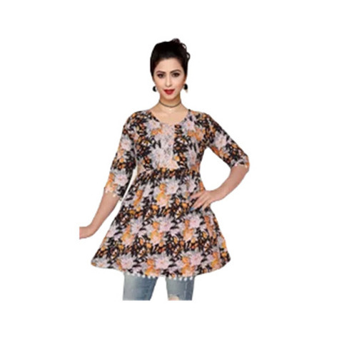 Short Kurtis - Cotton, Customized Size, Multicolor | Bohemian Style, Quick Dry, Anti-Wrinkle, Machine Wash, 3-4th Sleeve